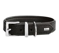 HUNTER Collier pour Chien Sofia, Couleur : Noir, Cuir synthétique Aspect Nappa de Vachette, Facile d'entretien, Couleur Brillante, Rembourrage Doux, indéchirable, fabriqué en Allemagne, Taille 60