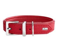 HUNTER Collier pour Chien Sofia, Couleur : Rouge, Cuir synthétique Aspect Nappa de Vachette, Facile d'entretien, Couleur Brillante, Rembourrage Doux, indéchirable, fabriqué en Allemagne, Taille 50