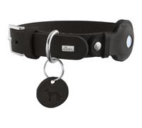 HUNTER Collier pour Chien VIBORG avec Support pour Apple AirTag, Couleur : Noir, Cuir de Vachette Robuste et Souple, Support AirTag intégré, de Haute qualité, fabriqué en Allemagne, Taille : 55