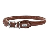 HUNTER Collier Rond et Souple nickelé 40/8 33 x 37 cm Petit modèle Nappa Marron