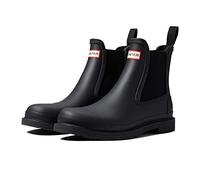 HUNTER Commando Chelsea Boot for Men - Waterproof, Matte Finish, and Rubber Outsole Shoes - Black 12 M