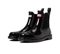 HUNTER Commando Chelsea Bottes brillantes, noir, 42 EU