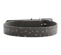HUNTER Convenience Reflect Collier pour Chien, Gris, Motif Étoiles, Réfléchissant, Design Tendance, Mélange de Plastiques Robuste, Imperméable, Facile d'entretien et Durable, Taille L