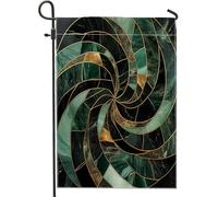 Hunter Drapeaux de jardin en marbre vert 30,5 x 45,7 cm pour extérieur, drapeaux verticaux abstraits, modernes et standard, en lin pour maison, luxueux, simple, avant cour, pelouse, décoration