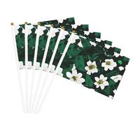 Hunter Drapeaux portables à motif de pétales floraux verts pour événements sportifs, célébrations, décorations d'intérieur et d'extérieur