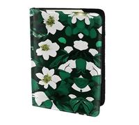Hunter Étui à cartes en cuir pour homme et femme Motif pétales floraux Vert, noir, One Size