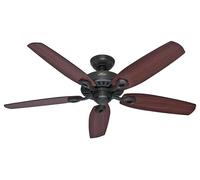 Hunter Fan Builder Elite, 132 cm, Ventilateur de Plafond Intérieur avec Chaînette, Finition New Bronze, 5 Lames Réversibles en Cerisier Brésilien et Noyer Jaune, pour Été et Hiver, Modèle 50567