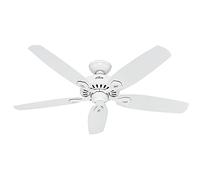 HUNTER FAN Ventilateur de Plafond Builder Elite 132 cm pour Intérieur, avec Chaînette, Blanc Neige, 5 Pales Réversibles en Blanc Neige, pour Été et Hiver, Modèle 50565