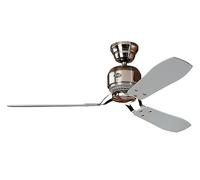 HUNTER FAN Ventilateur de Plafond Industrie II 132 cm pour Intérieur, avec Commande Murale, Chrome Brossé, 3 Pales Réversibles Couleur Teck et Couleur Gris, pour Été et Hiver, Modèle 24542