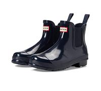 HUNTER Femme Chelsea Gloss Chaussure Bateau, Bleu Marine, 40.5 EU