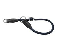HUNTER FREESTYLE EIBY Collier de dressage - Couleur : bleu - Réglable en continu - Corde souple - Avec stoppeur de traction - Robuste et durable - Idéal pour l'entraînement et les promenades par temps