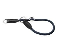 HUNTER FREESTYLE EIBY Collier de dressage - Couleur : bleu - Réglable en continu - Corde souple - Avec stoppeur de traction - Robuste et durable - Idéal pour l'entraînement et les promenades par temps