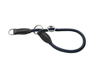 HUNTER FREESTYLE EIBY Collier de dressage - Couleur : bleu - Réglable en continu - Corde souple - Avec stoppeur de traction - Robuste et durable - Idéal pour l'entraînement et les promenades par temps