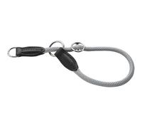 HUNTER FREESTYLE EIBY Collier de dressage - Couleur : gris - Réglable en continu - Corde souple - Avec stoppeur de traction - Robuste et durable - Idéal pour l'entraînement et les promenades par temps