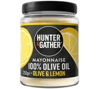 Hunter & Gather Mayonnaise à l'Huile d'Olive au Citron et Olives 250g | Fabriqué du d'œuf pasteurisé de poules britanniques élevées en plein air | Paléo, céto, sans sucre et sans gluten
