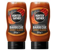 Hunter & Gather Sauce Barbecue Fumée non sucré 2 x 350g | Céto, Paléo, faible teneur en glucides et végétalien | Sans sucre ajouté ni édulcorants