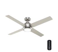 Hunter Greta 52753 Ventilateur de plafond d'intérieur en nickel brossé avec kit d'éclairage LED et télécommande portable, fonctionnement été/hiver, 132 cm