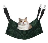 Hunter Hamac pour chat à motif floral vert à suspendre dans une cage avec sangles réglables et crochets en métal réversible double face