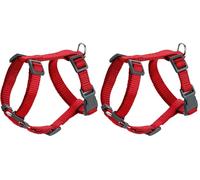 Hunter Harnais pour Chien London Vario Rapid, Harnais en Y réglable 4 Fois pour Petits & Moyens Chiens, Fermeture de sécurité avec Verrouillage, Couleur : Rouge, Taille : XXS/1 (Lot de 2)