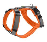 Hunter Harnais pour Chien Maldon Up - Couleur : Orange/Gris - Rembourrage Doux et Confortable - Hautement réfléchissant grâce à 3M Scotchlite - Réglable en 4 Positions - avec poignée rembourrée (à