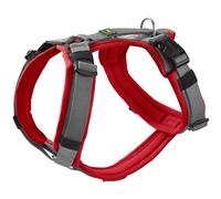 HUNTER Harnais pour Chien Maldon UP - Couleur : Rouge/Gris - Rembourrage Doux et Confortable - Hautement réfléchissant grâce à 3M Scotchlite - Réglable en 4 Positions - avec poignée rembourrée (à
