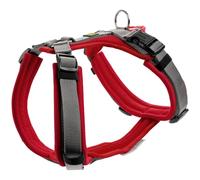 HUNTER Harnais pour chien Maldon Up - Couleur : rouge/gris - Rembourrage doux et confortable - Hautement réfléchissant grâce à 3M Scotchlite - Réglable en 4 positions - Avec poignée rembourrée (à