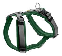 HUNTER Harnais pour chien Maldon UP - Couleur : vert foncé/gris - Rembourrage doux et confortable - Hautement réfléchissant grâce à 3M Scotchlite - Réglable en 4 positions - Avec poignée rembourrée (à