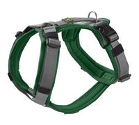 Hunter Harnais pour chien Maldon UP - Couleur : vert foncé/gris - Rembourrage doux et confortable - Hautement réfléchissant grâce à 3M Scotchlite - Réglable en 4 positions - Avec poignée rembourrée (à
