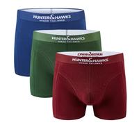 Hunter&Hawks Lot de 3 Calecon Homme Coton Biologique | S-6XL | Boxer Homme avec Ceinture Douce, Boxers Respirant et Anti-Frottement | Profitez de la Fraîcheur Toute la journée