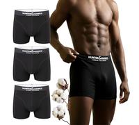 Hunter&Hawks Lot de 3 Calecon Homme Coton Biologique | S-6XL | Boxer Homme avec Ceinture Douce, Boxers Respirant et Anti-Frottement | Profitez de la Fraîcheur Toute la journée