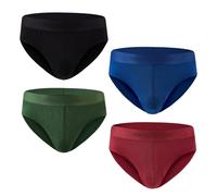 Hunter&Hawks Lot de 4 Slips Homme en Viscose de Bambou | S-6XL | Slip Homme et Respirants | Propriétés Anti-Humidité pour Fraîcheur et Détente