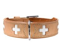 HUNTER Hundehalsband Swiss, Collier de chien en cuir, 47, Naturel/Beige