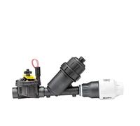 Hunter ICZ Kit de contrôle goutte à goutte avec système d'irrigation goutte à goutte de 1½", régulateur 40 PSI, 20-80 GPM, filtre en acier inoxydable, qualité commerciale, assemblé en usine