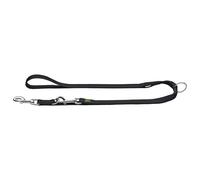 Hunter - Laisse réglable cuire - Laisse pour chien - Länge max. 200 cm - Breite 2,0 cm - black