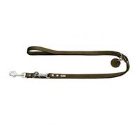 Hunter - Laisse réglable cuire - Laisse pour chien - Länge max. 200 cm - Breite 2,0 cm - olive green