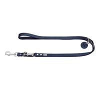 HUNTER Laisse réglable en Cuir pour Chien, Couleur : Bleu foncé, particulièrement résistante, réglable sur 3 Positions, avec Porte-clés en Cuir, fabriquée en Allemagne, Taille : 13/200