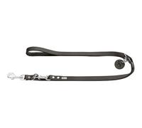 HUNTER Laisse réglable en Cuir pour Chien, Couleur : Gris Pierre, particulièrement résistante, réglable en 3 Positions, avec Porte-clés en Cuir, fabriquée en Allemagne, Taille : 20/200