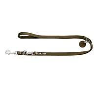 Hunter - Laisse réglable cuire - Laisse pour chien - Länge max. 200 cm - Breite 1,3 cm - olive green