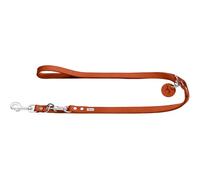 HUNTER Laisse réglable en Cuir pour Chien, Couleur : Orange, particulièrement résistante, réglable en 3 Positions, avec Porte-clés en Cuir, fabriquée en Allemagne, Taille : 16/200