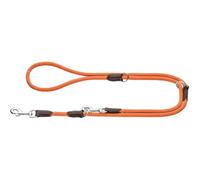 HUNTER Laisse réglable Freestyle - Couleur : Orange - Robuste et résistante aux intempéries - Réglable en 3 Positions - Corde avec Noyau en Polyamide - Doux au Toucher - Facile d'entretien - Taille