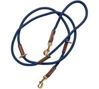 HUNTER Laisse réglable Malia pour Chien, Couleur : Bleu foncé/Marron foncé, Corde Souple et Cuir Robuste, réglable en 3 Positions, légère, résistante, Look Moderne, fabriquée en Allemagne, Taille : 8
