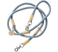 HUNTER Laisse réglable Malia pour chien, couleur : bleu pigeon/naturel, corde souple et cuir robuste, réglable en 3 positions, légère, résistante, look moderne, fabriquée en Allemagne, taille : 10/200