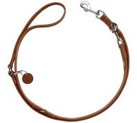 HUNTER Laisse réglable pour Chien Aalborg, Couleur : Cognac, 3 Positions, Cuir de Vachette Robuste avec Une Forte Graisse, fabriquée en Allemagne, Taille : 20/200