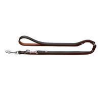 HUNTER Laisse réglable pour Chien Canadian Up - Couleur : Noir/Cognac - en Cuir Souple et Souple - Réglable en 3 Positions - Durable - Fabriquée en Allemagne - Taille : 20/200