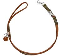 HUNTER Laisse réglable pour chien LEMVIG - Couleur : cognac/olive - En cuir - Réglable en 3 positions - Résistante et résistante - Confortable, élégante et tendance - Fabriquée en Allemagne - Taille :