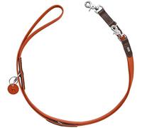 HUNTER Laisse réglable pour Chien LEMVIG - Couleur : Orange/Marron foncé - en Cuir - Réglable en 3 Positions - Résistante et résistante - Confortable, élégante et Tendance - Fabriquée en Allemagne -