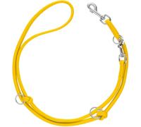 HUNTER Laisse réglable pour Chien, Round Amalfi, Couleur : Jaune, végétalien, Cuir synthétique, Aspect Nappa, 3 Positions, Doux, Facile d'entretien, Couleur Brillante, fabriquée en Allemagne, Taille