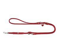 HUNTER Laisse réglable pour Chien Round & Soft Love, Couleur : Rouge, Cuir Nappa de Vachette Souple, Arrondi, 3 possibilités de réglage, cœur Cousu, Fait à la Main, fabriqué en Allemagne, Taille :