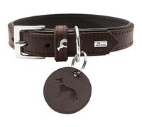HUNTER Larvik 50 Collier en Cuir de Vachette Souple Marron foncé/Noir
