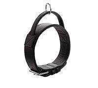 HUNTER Larvik 60 67013 Collier de Dressage avec poignée en Cuir de Vachette véritable Souple Noir/Noir Taille M